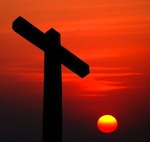 cross at sunset