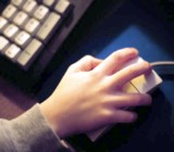 hand on mouse