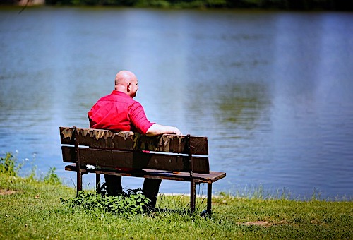 man on bench